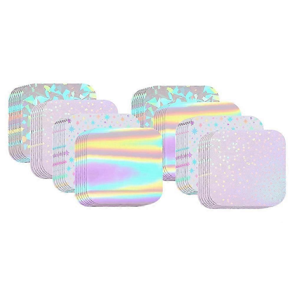 200Pcs Square Button Maker Supplies Glittering Film
