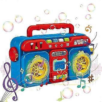 Radio Bubble Machine Elektrisk Automatisk Bubble Maker Sommar Utomhus Bubble Blower Med Ljus Och Musik Gåva För Barn