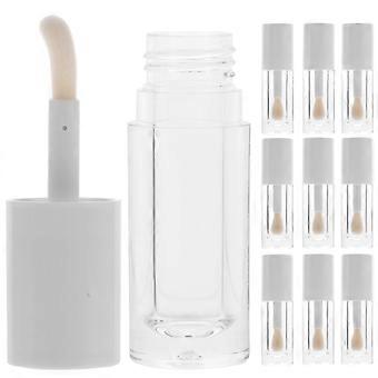 Mini tubos de brilho labial com aplicador, recipientes vazios para armazenamento, 60 unidades, plástico branco.