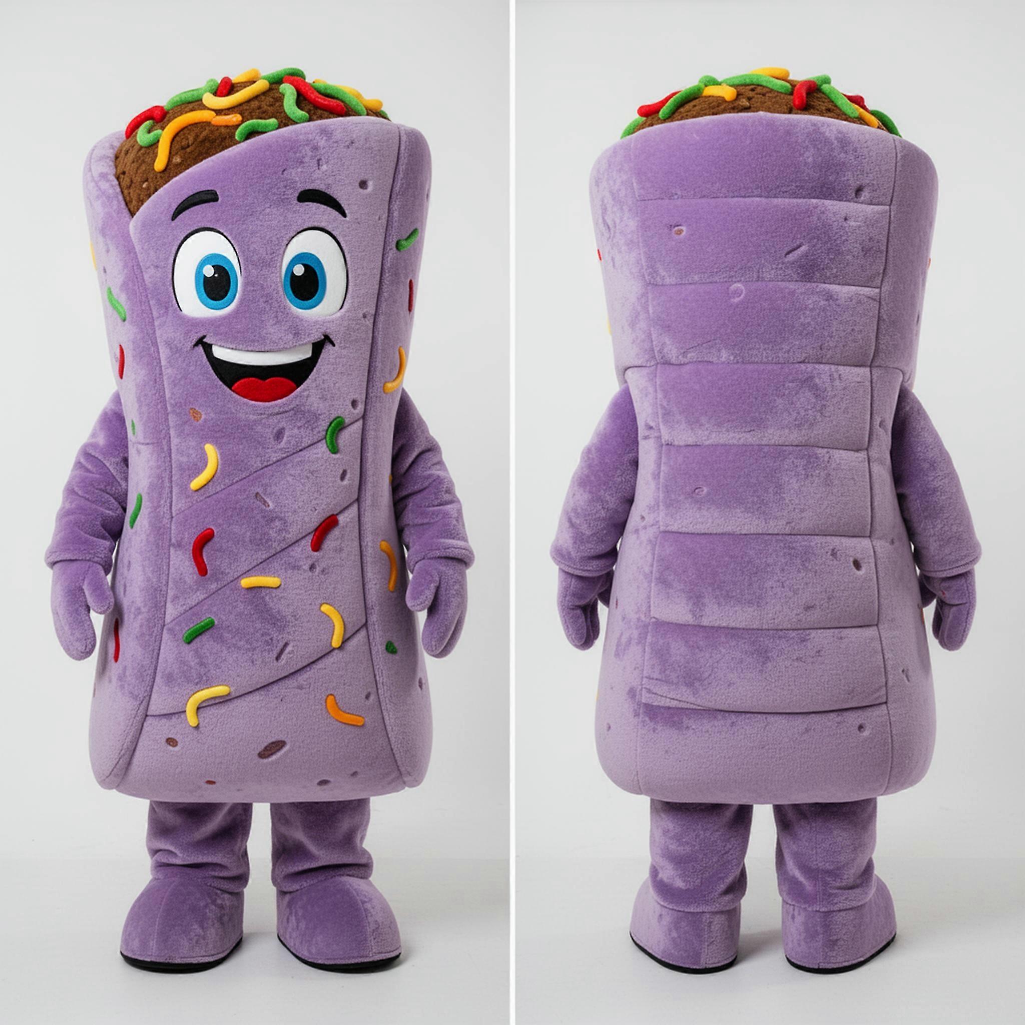 MASTICOT Lavender Plush Wrapped Enchiladas Mascot