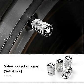 4 stuks Ventiel Auto Wiel Band Ventieldoppen Voor Skoda Octavia Superb Rapid Kodiaq Karoq Fabia Kamiq Roomster Citigo Enyaq VisionS Deriv shry