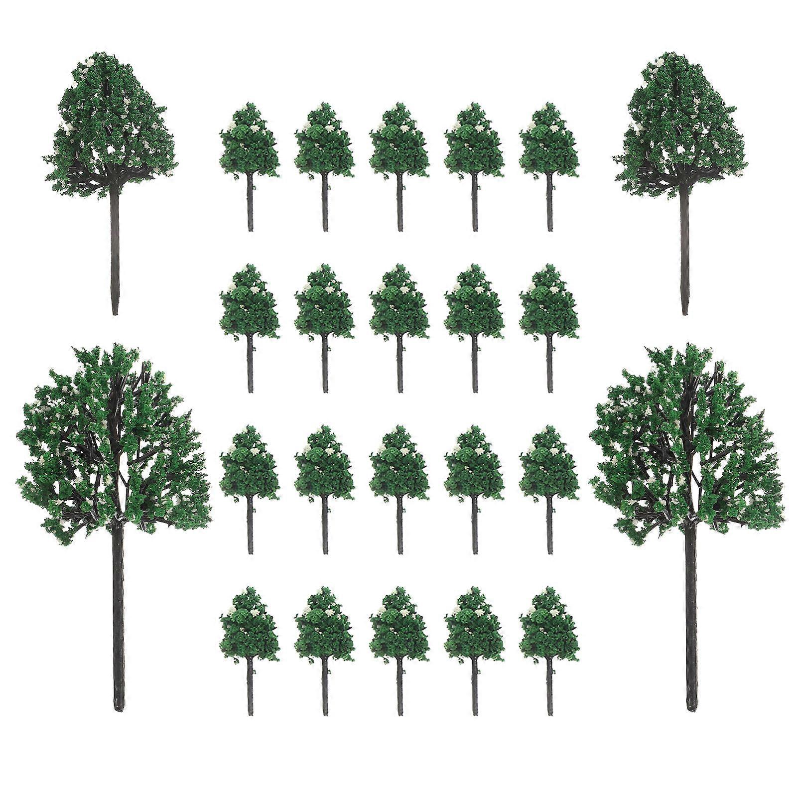 Miniature Trees Tree Model Materials for Decor 24Pcs Plastic Landscape Decor