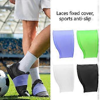 2Pcs Youth Soccer Cleat Lace Bands Cover Elastic Silicone Shoelaces Covers Soccer Cleat Lace Protector Easy to Use Black