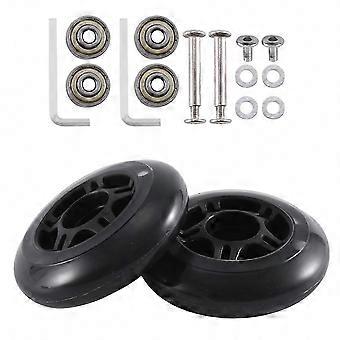 80x24mm Luggage Wheels Replacement with 6mm Carbon Steel Bearings for Suitcase Skates