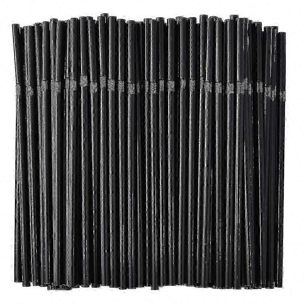 Drinking Straws, Flexible Bendy Disposable Plastic Black 500/200/100pcs