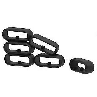 20mm Silicone Watch Band Keepers Black 6pcs Secure Strap Retention for Smartwatch Straps