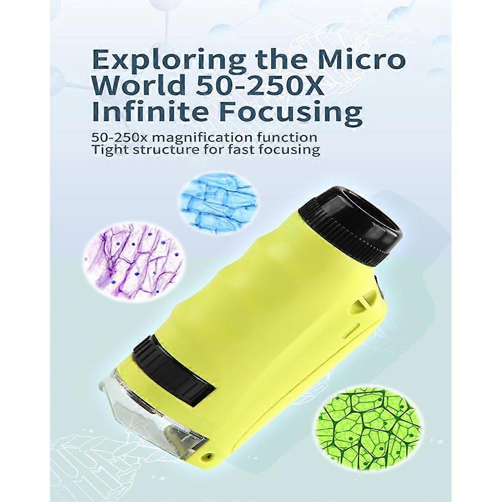 Kids Microscope with LED Light for Educational Science Learning, Portable Green Mini Microscope 2025