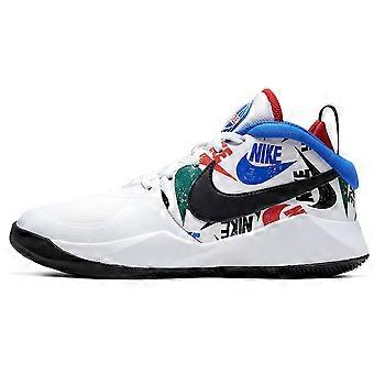 Nike Team Hustle D 9 Abrasion Resistant Breathable Mid top Performance Basketball Shoes Black White Blue Unisex CW5815-100