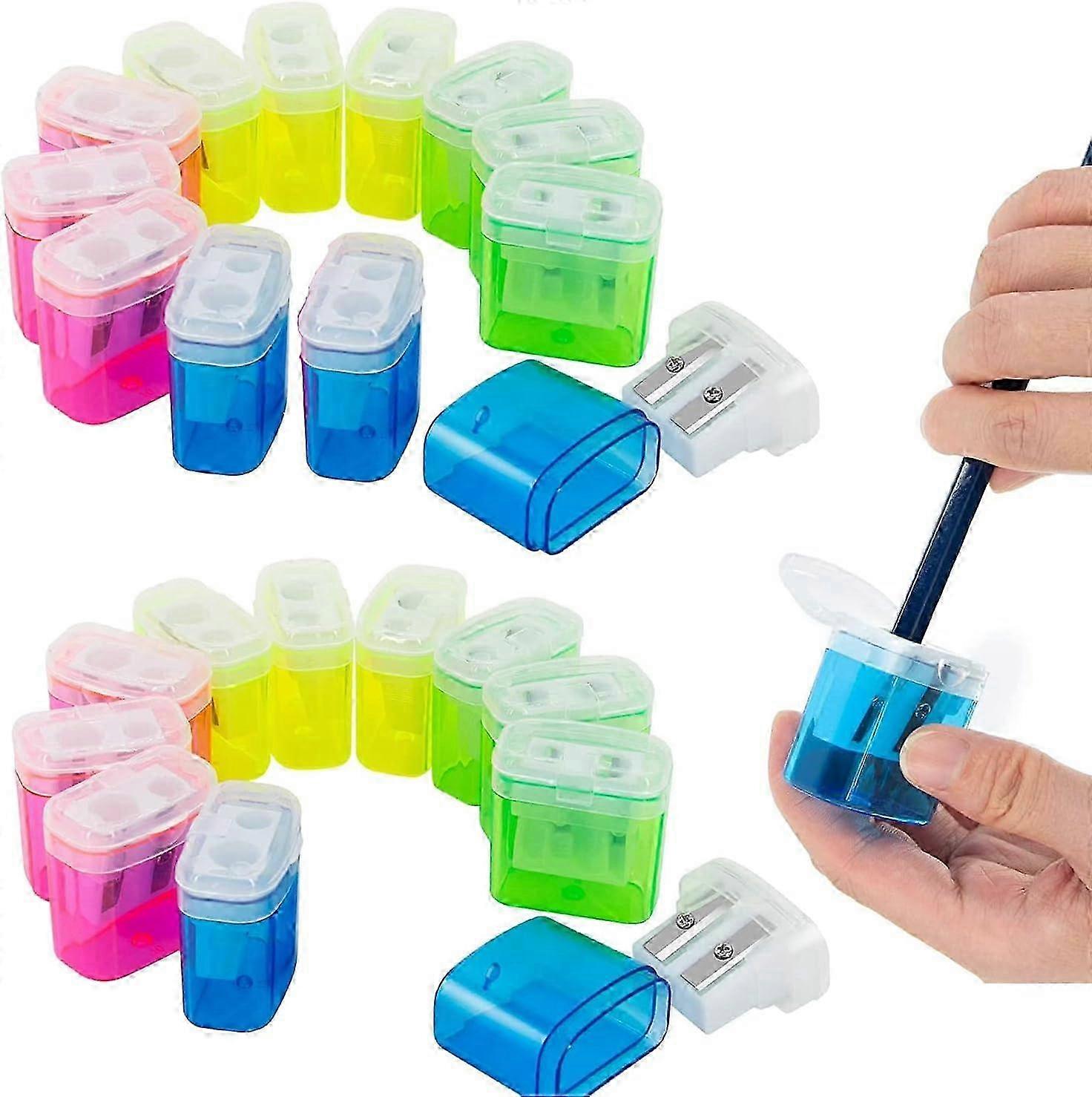 Dual-Aperture Manual Pencil Sharpener Set