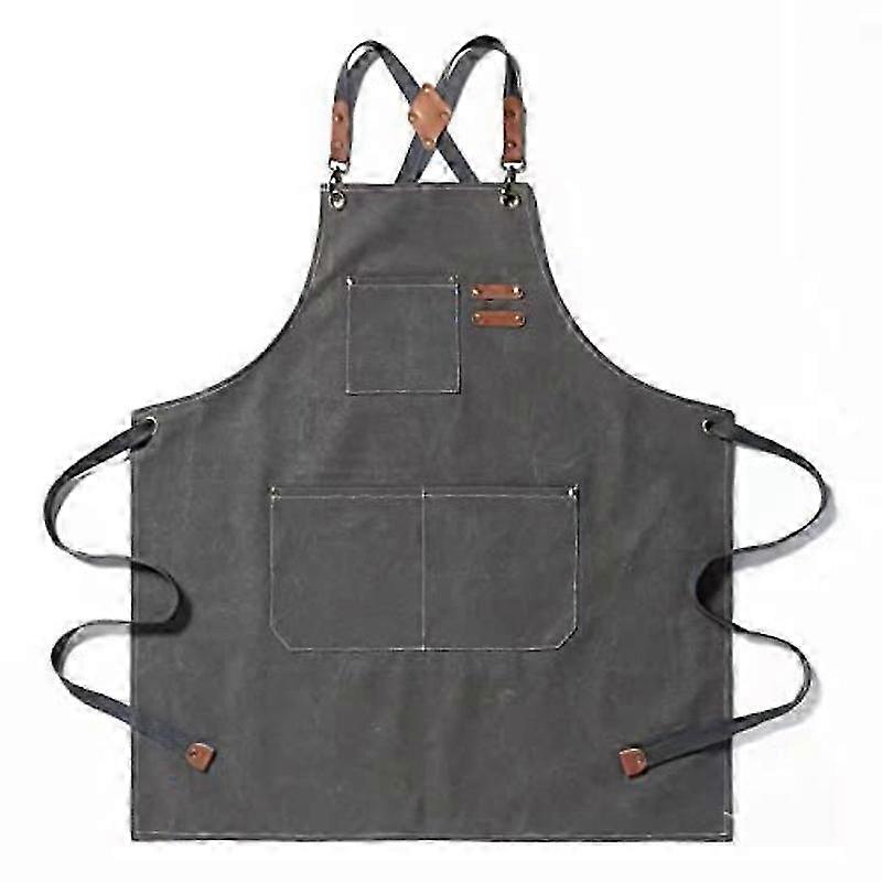 Adjustable Cross-Back Canvas Apron