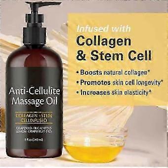 2X 240ml Anti Cellulite Massage Oil Infused with Collagen and Stem Cell Skin Tightening Cellulite Moisturizing Body Essential Oil-syx