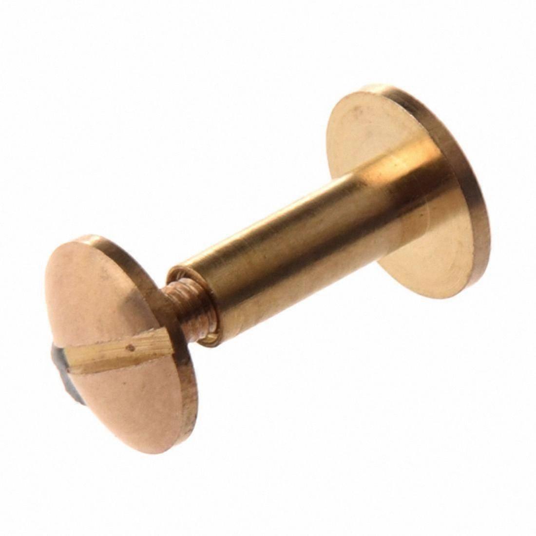 Arc Solid Brass Button Stud 10x 12mm - Screw-Back Leather Rivets for Belts