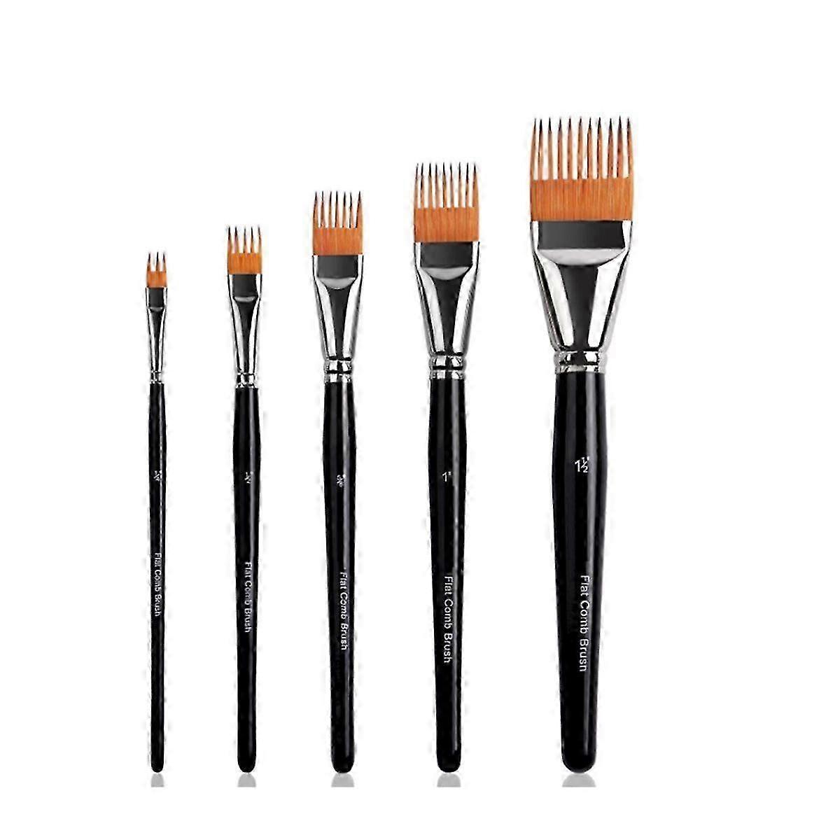 Flat Comb Brush Set 5pc Texture Art