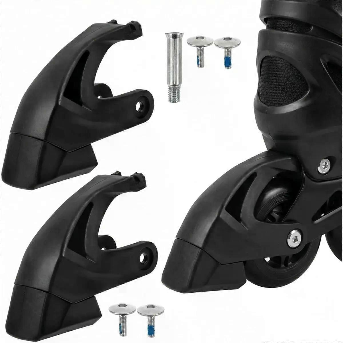 2-Pack Inline Skate Heel Brake Replacement Kit with Brackets and Screws