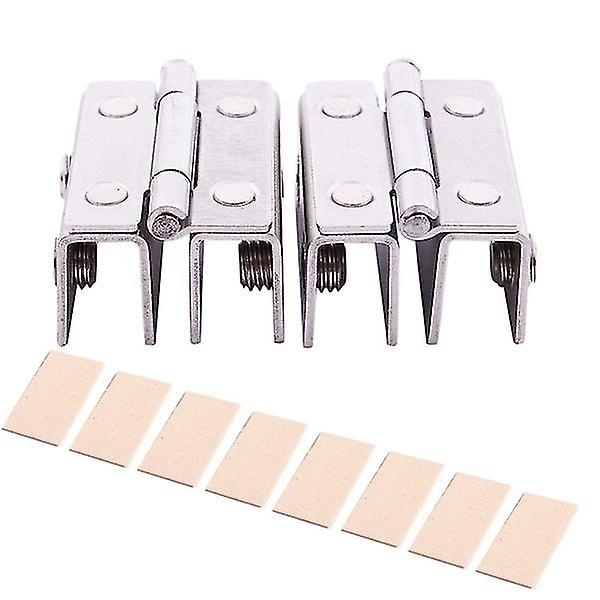 2x Shower Glass Door Adjustable Double Clamp Hinge Silver