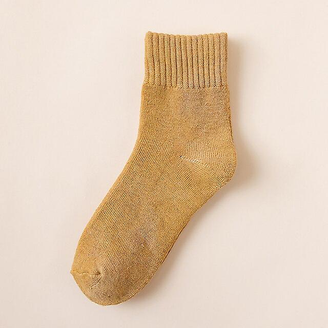 New Winter Socks Dikke Warme Effen Kleur Wol Harajuku Retro Koude Slip Mode Toevallige Kasjmier Modieuze Sokken 1-pair