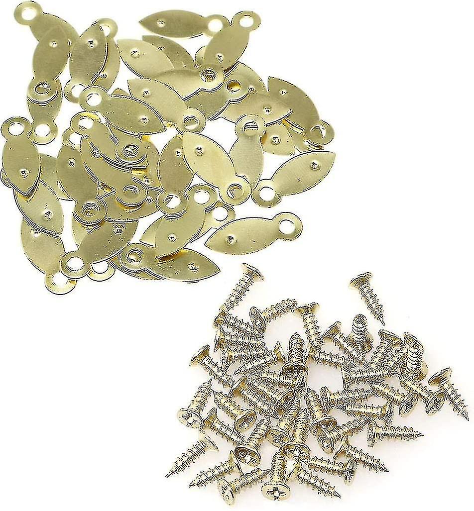 100pcs Golden Picture Frame Flat Turn Buttons 8 X 22mm With Mounting Screws