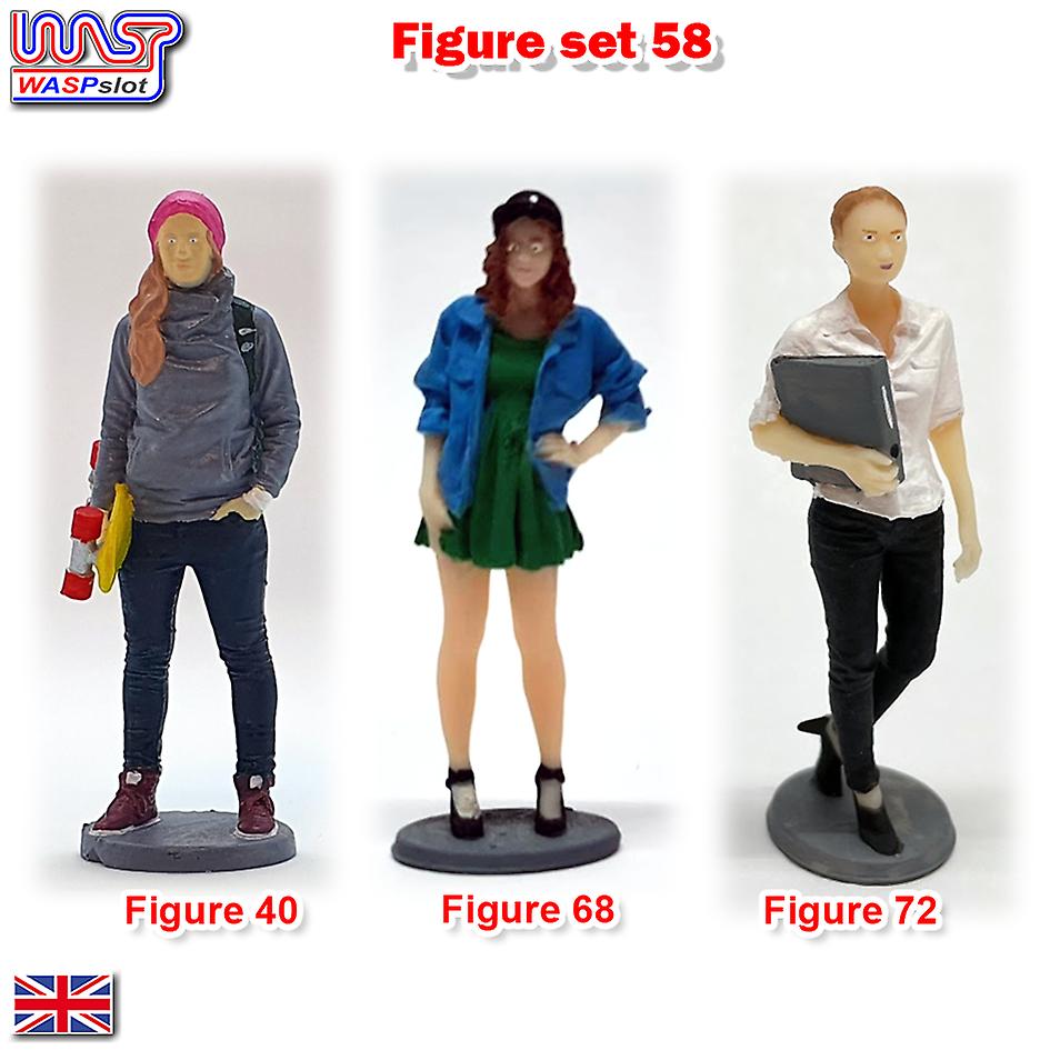 Trackside Unpainted Figures Scenery Display 3 x Figures Set 58 New 1:32 Scale WASP