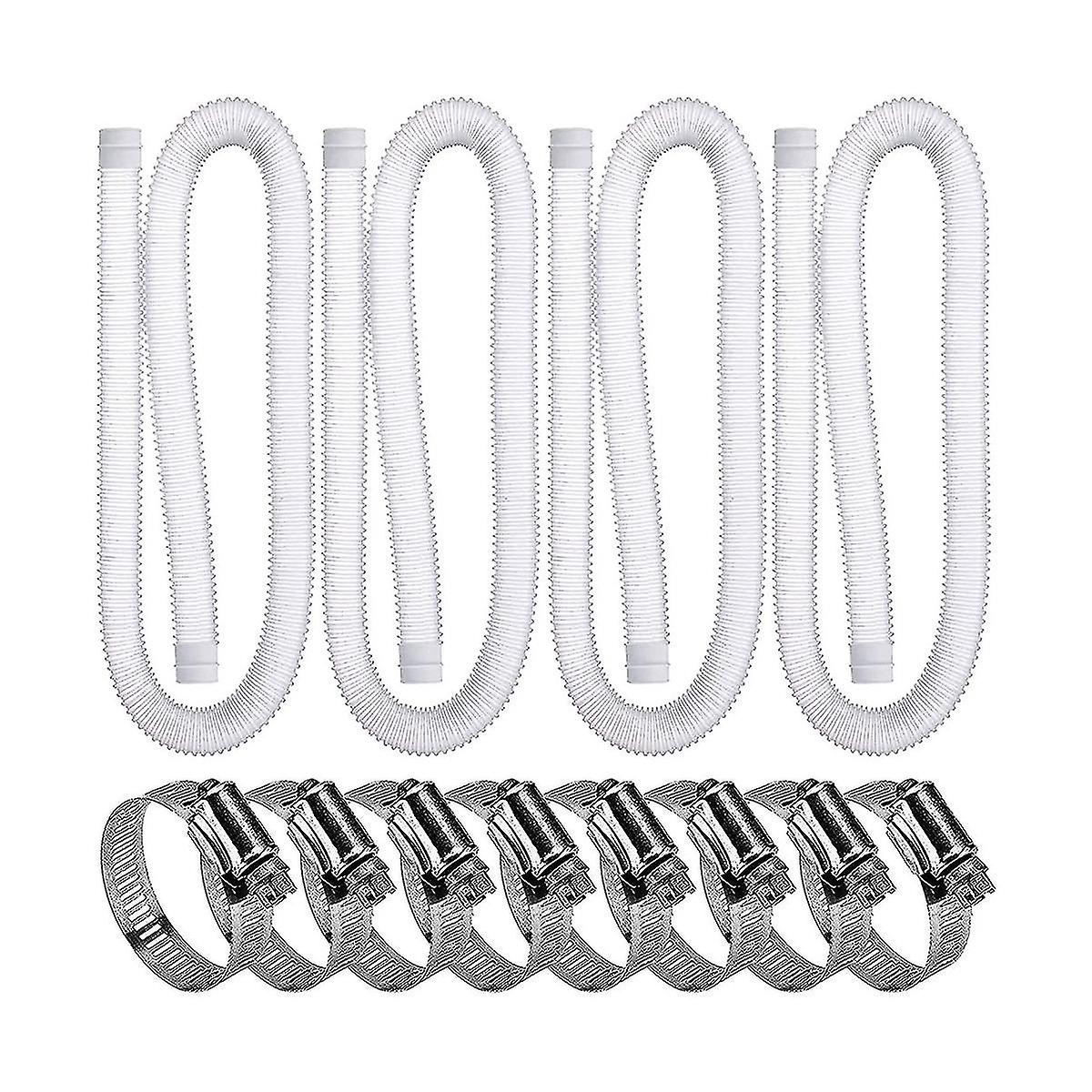 4 Pack Swimming Pool Replacement Hoses,1.25in Diameter Pool Filter Replacement Hoses For Above Grou