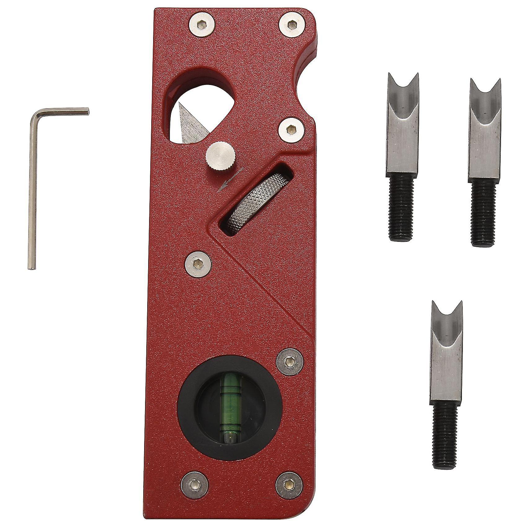Four Cutter Heads And Chamfer Plane For Woodworking Hand Planer For Edge Planing And Radian Corner Plane Trimming Red