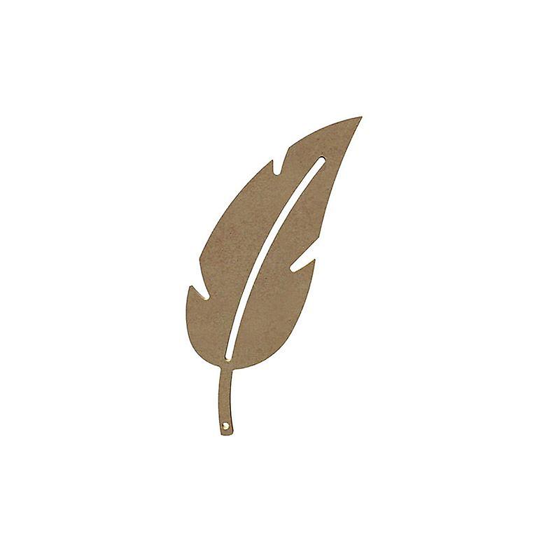 用于装饰的 MDF 木羽毛 - 21 x 7 厘米