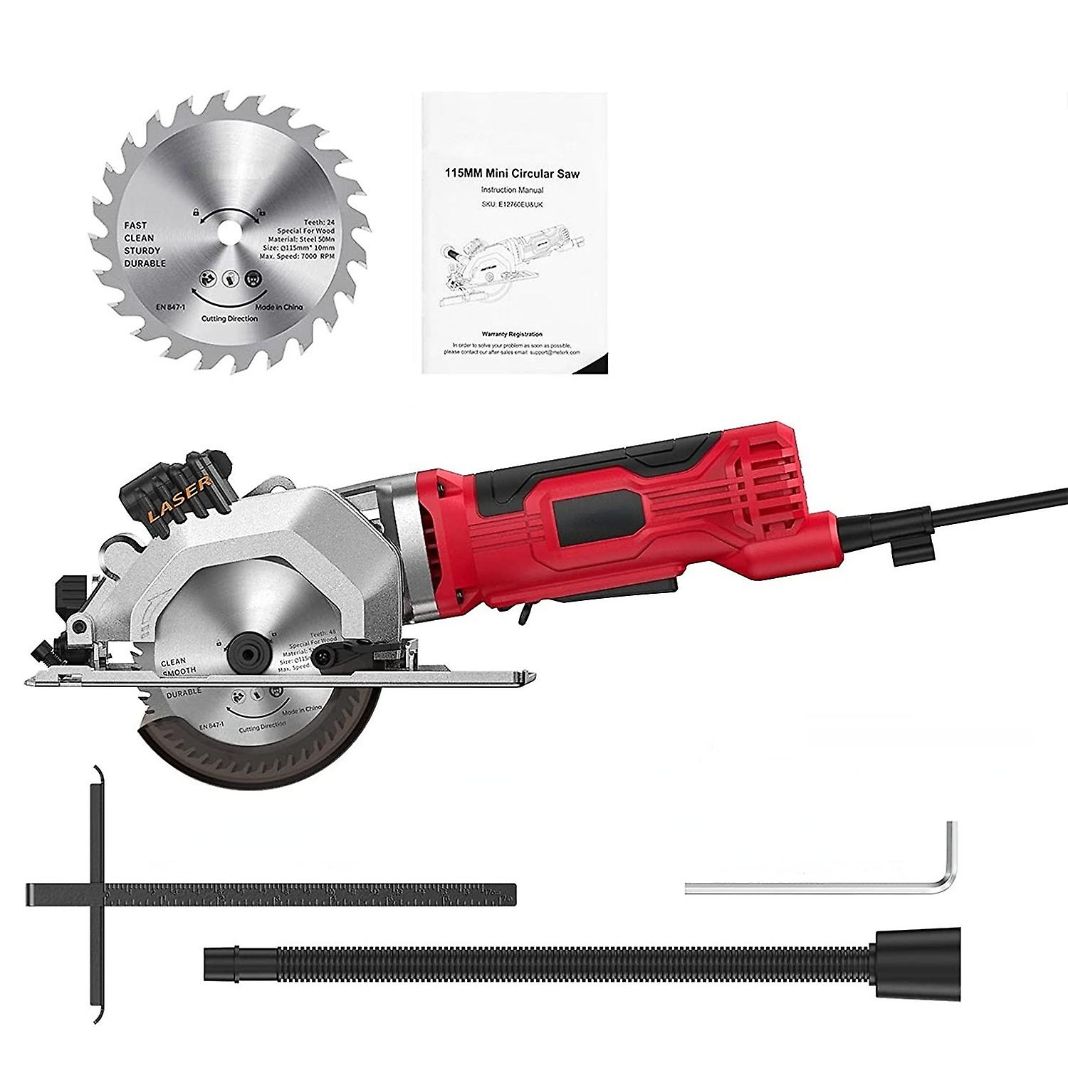Mini Circular Saw 4.8Amp 4-1/2 Inch Compact Circular Saw 3700RPM Electric Circular Saws with Laser C