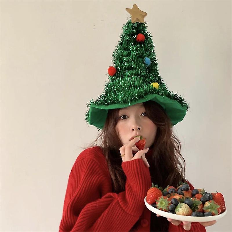 Karácsonyfa kalap, karácsonyi boldog parti dekoráció, karácsonyi fejpánt