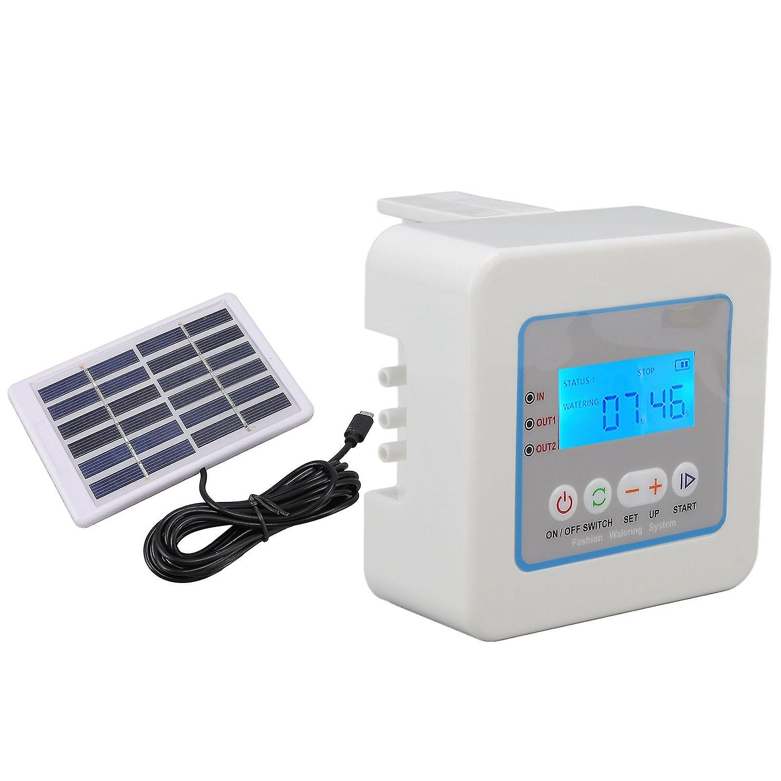 Riego por goteo automatizado, Kit de riego para ahorro de agua, Riego de jardín con energía solar con múltiples funciones, Sistema de riego programable para