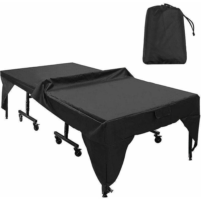 Waterproof and Dustproof Ping Pong Table Protective Cover Black 280 x 153 x 73cm(Black)
