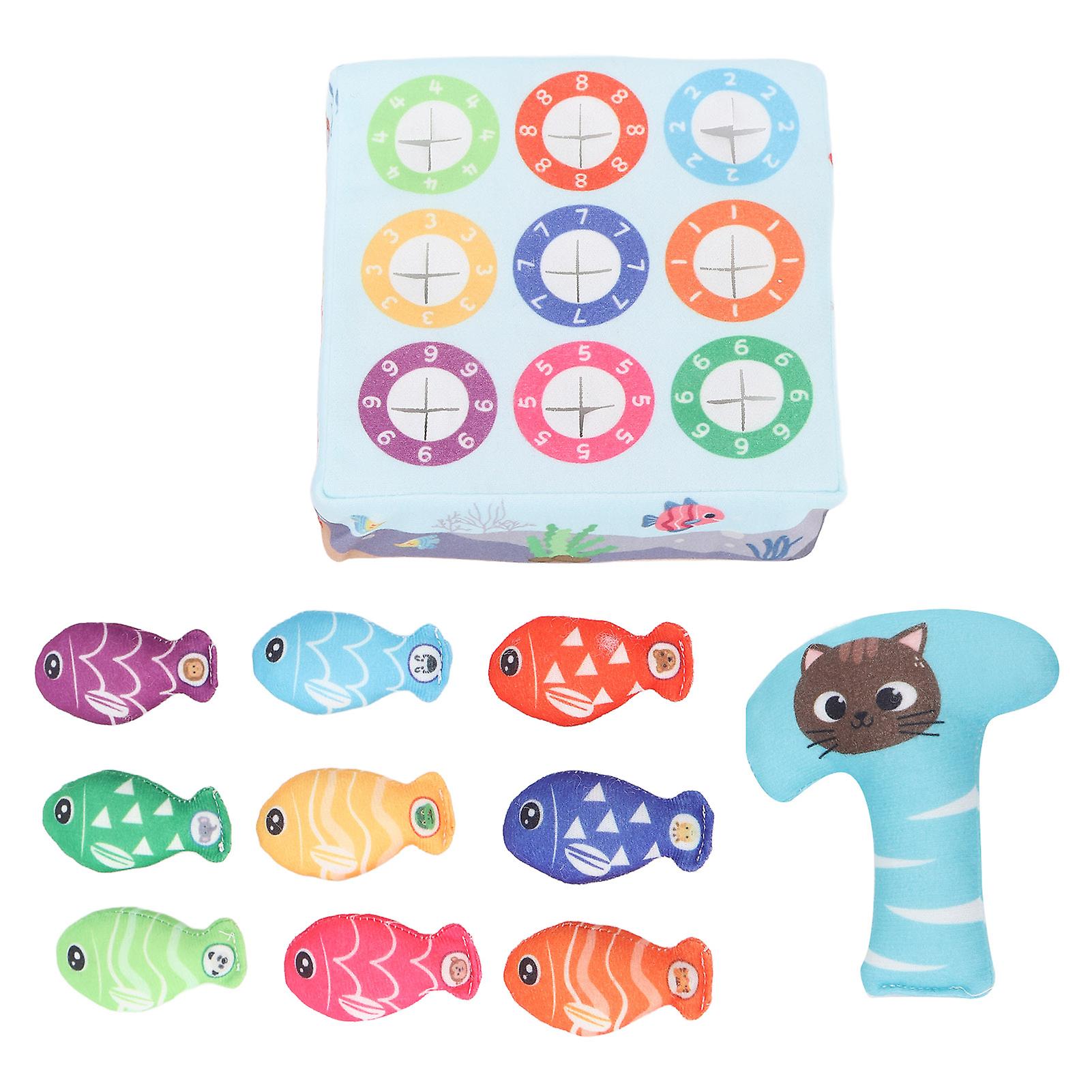 Soft Plush Fishing Toy for Kids with 9 Fish - Enhances Coordination & Number Matching Skills