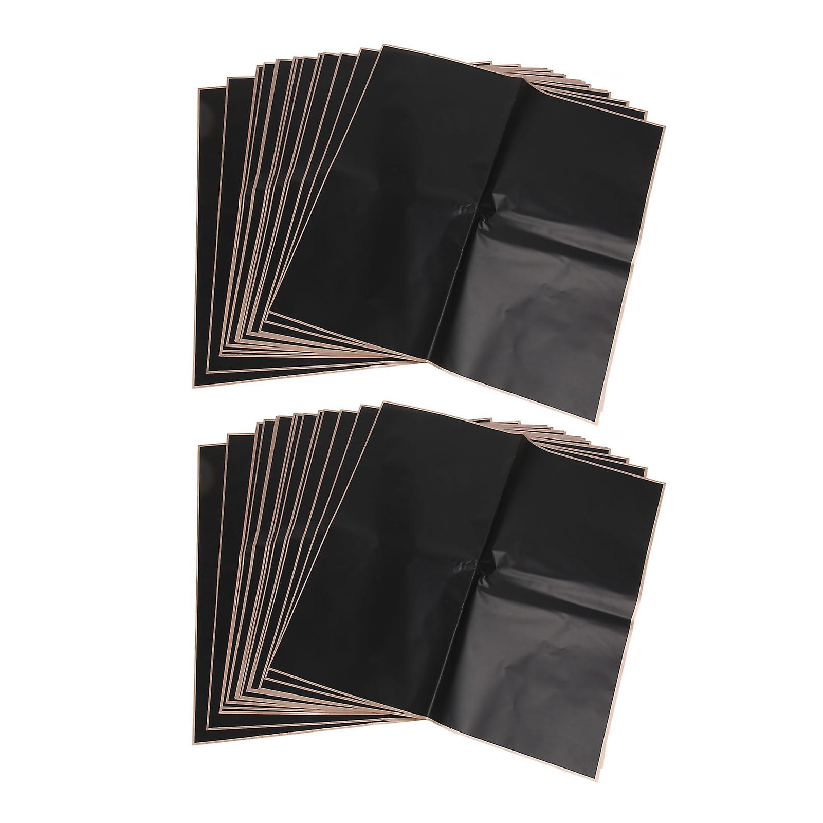 Flower Wrapping Paper, Squared, Black, Gold Edge, Gift Packaging Paper