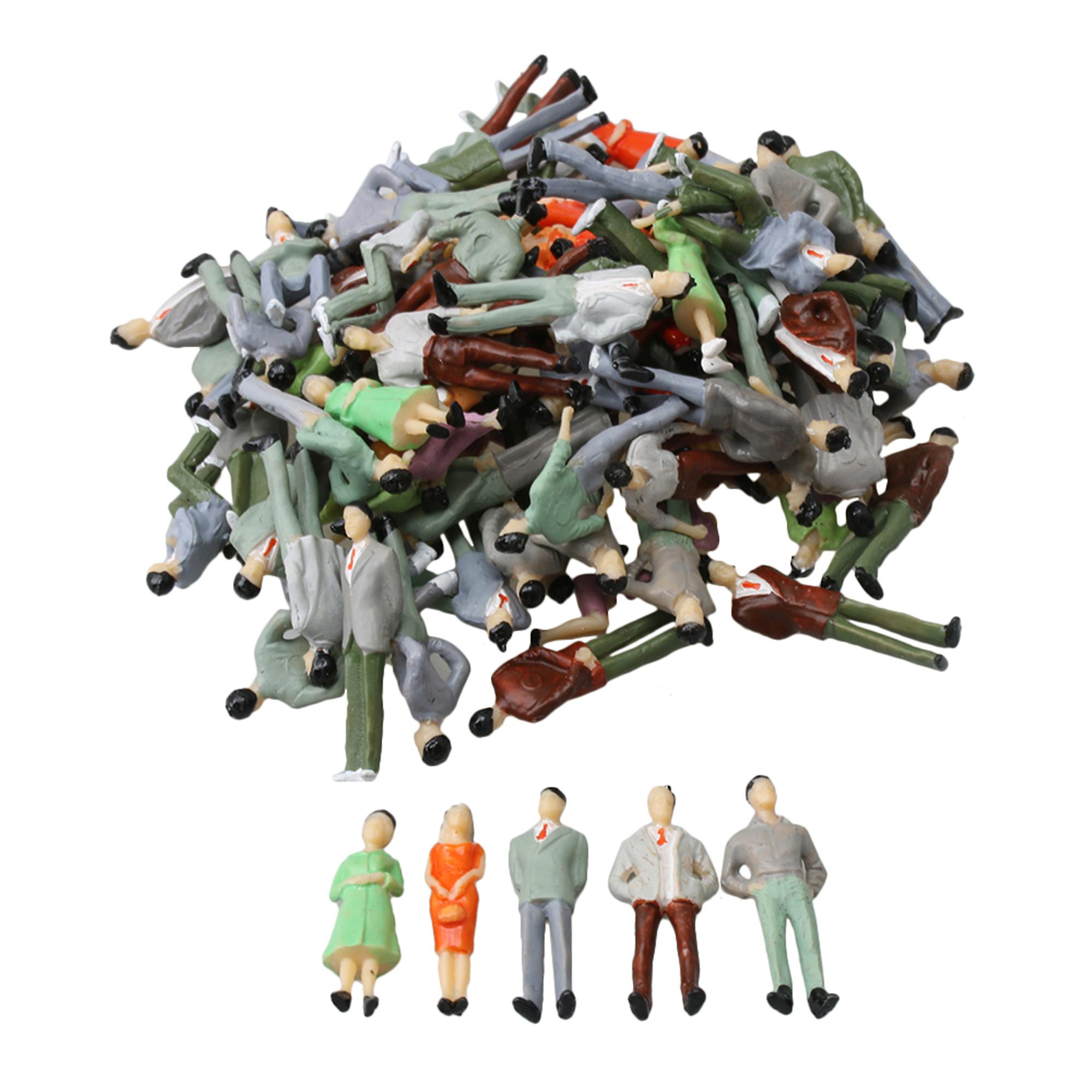 100 Painted Model People Figures Street Scenes O 1:50 Scale for Building Layout