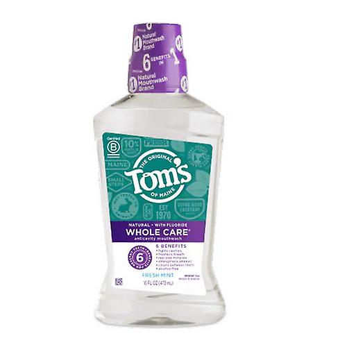 Tom's Of Maine Whole Care Mouthwash Fresh Mint, 16 Oz (Pack of 1)