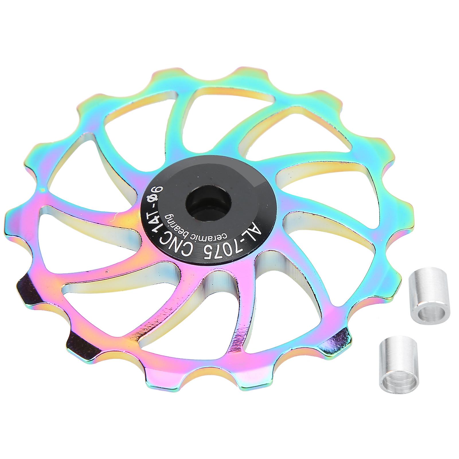 14 Teeth Bicycle Guide Roller, Aluminum Alloy Bicycle Pulley, Guide Roller for Folding Mountain Bike