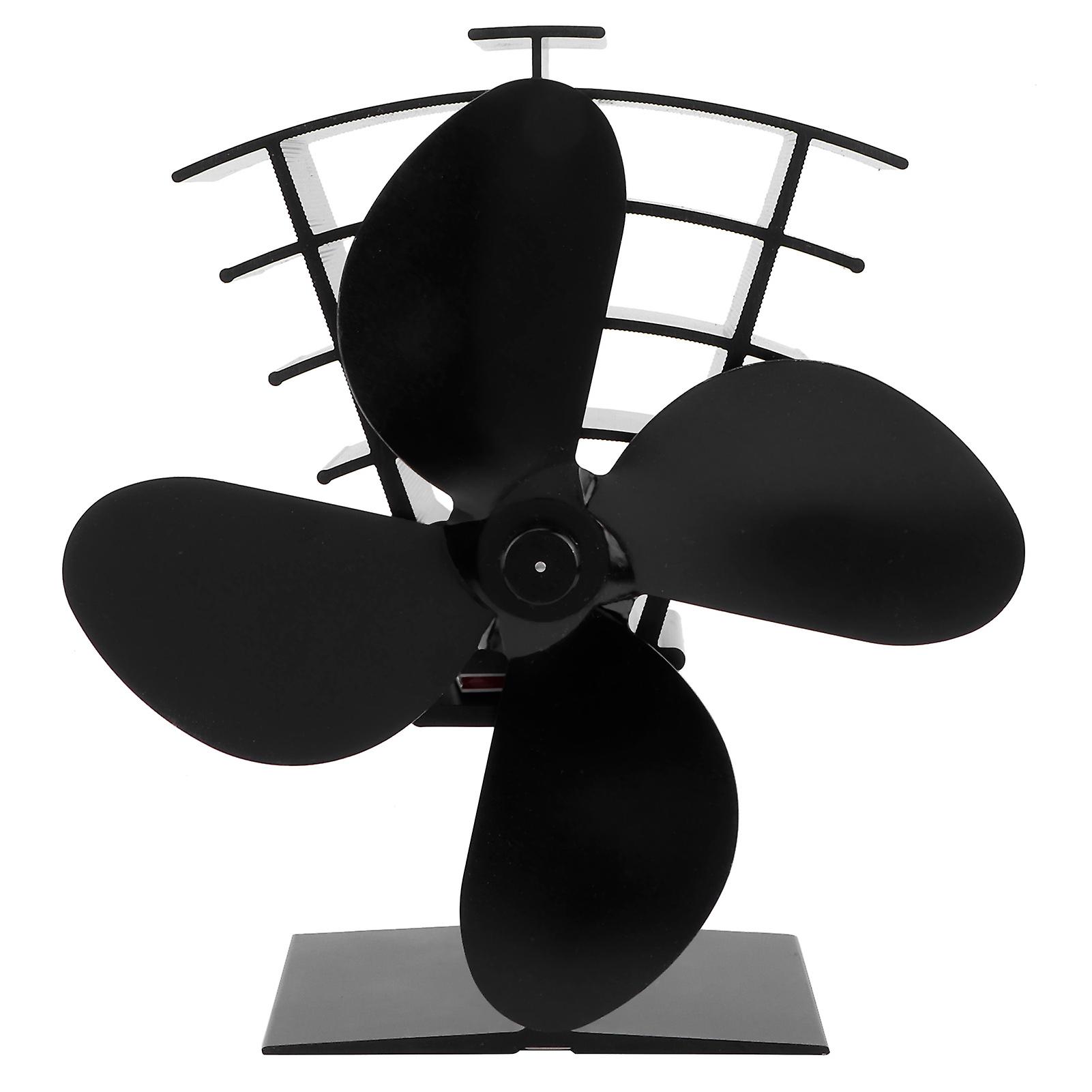 4-Blade Heat Powered Fireplace Fan for Wood or Log Burning Stove