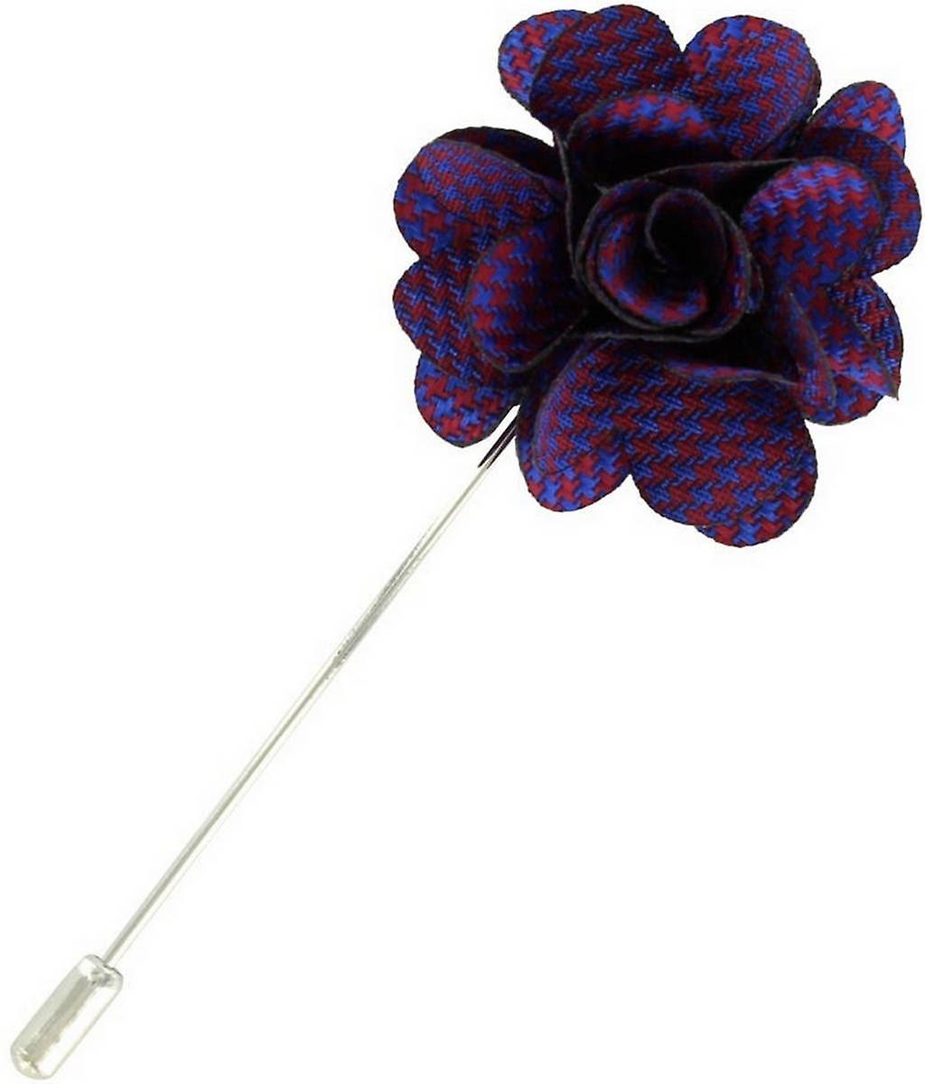 Michelsons of London Puppy Tooth Flower Lapel Pin - Pink/Blue