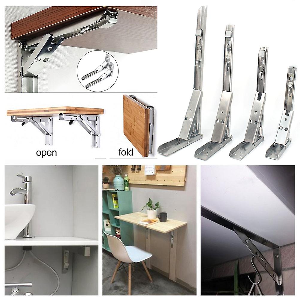 Stainless Steel Triangle Spring Folding Shelf Bracket Wall Mounted Triangle Shelf Bracket