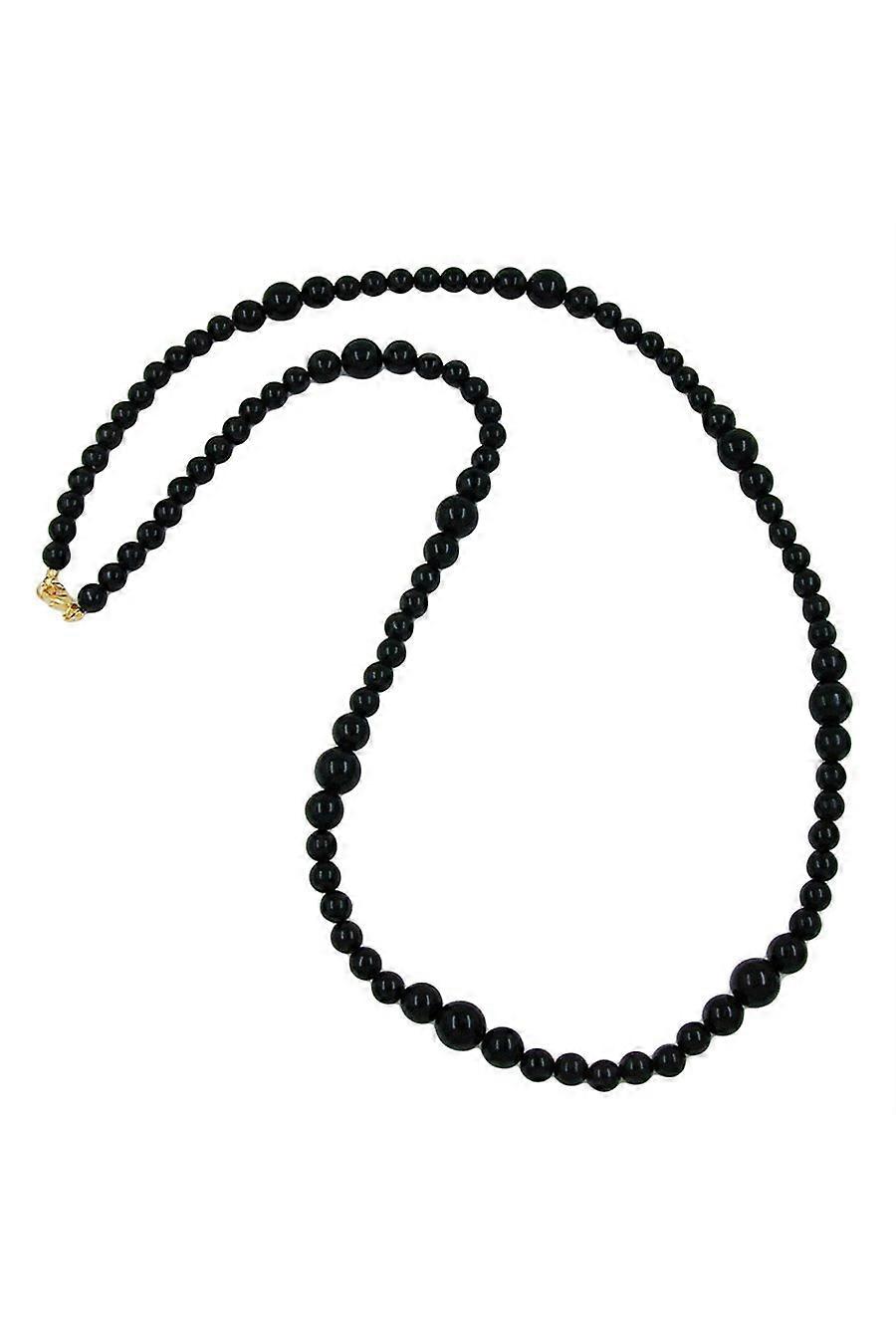Necklace Beads Shiny Black 88cm - Gl00392