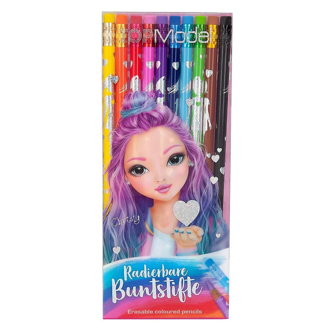 Depesche Top Model Buntstifte Löschbare Packung mit 10 Stück
