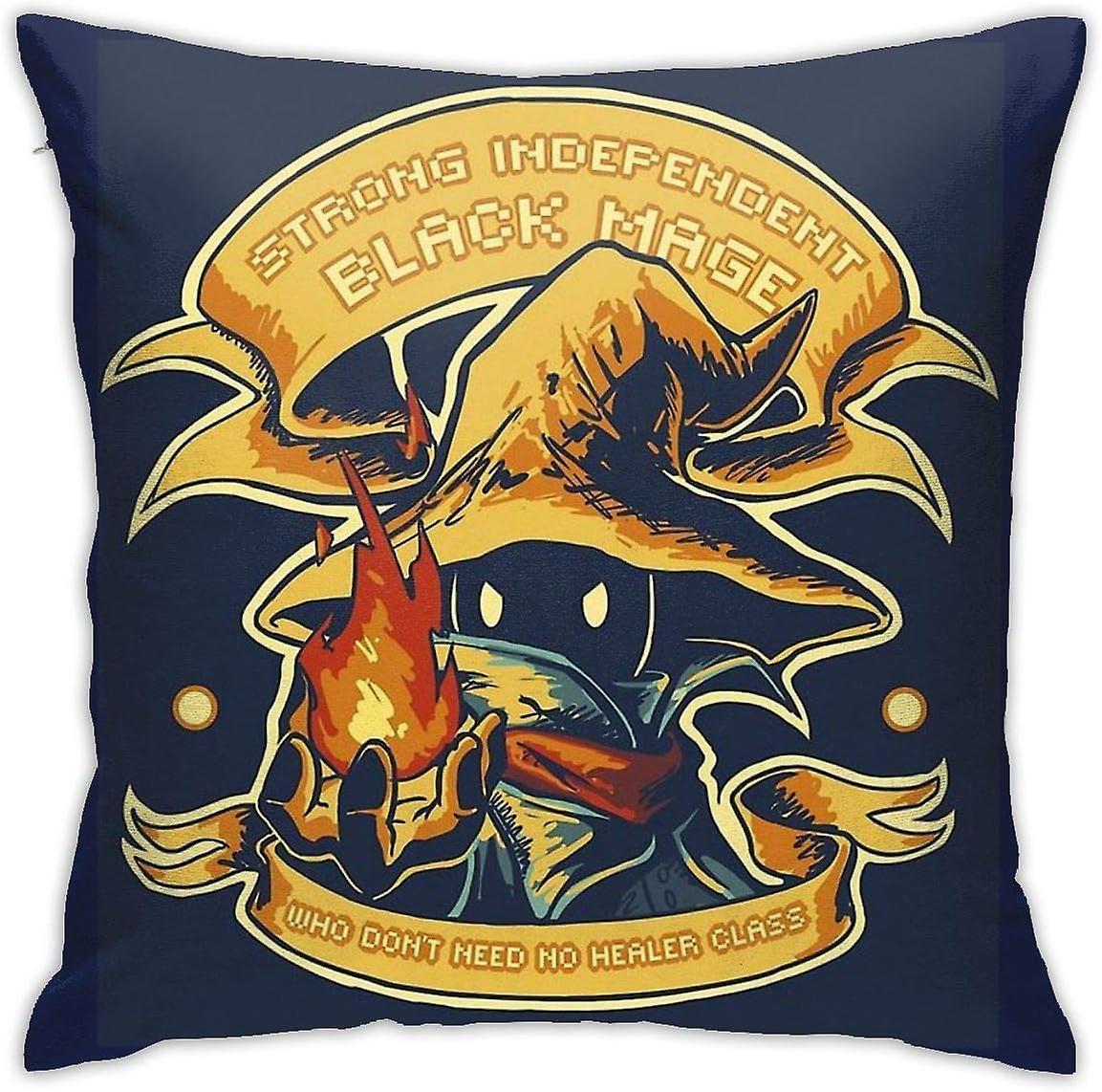 強力な独立した黒魔道士枕カバーホーム装飾スロー枕カバーソファソファクッション枕ケース18x18インチ