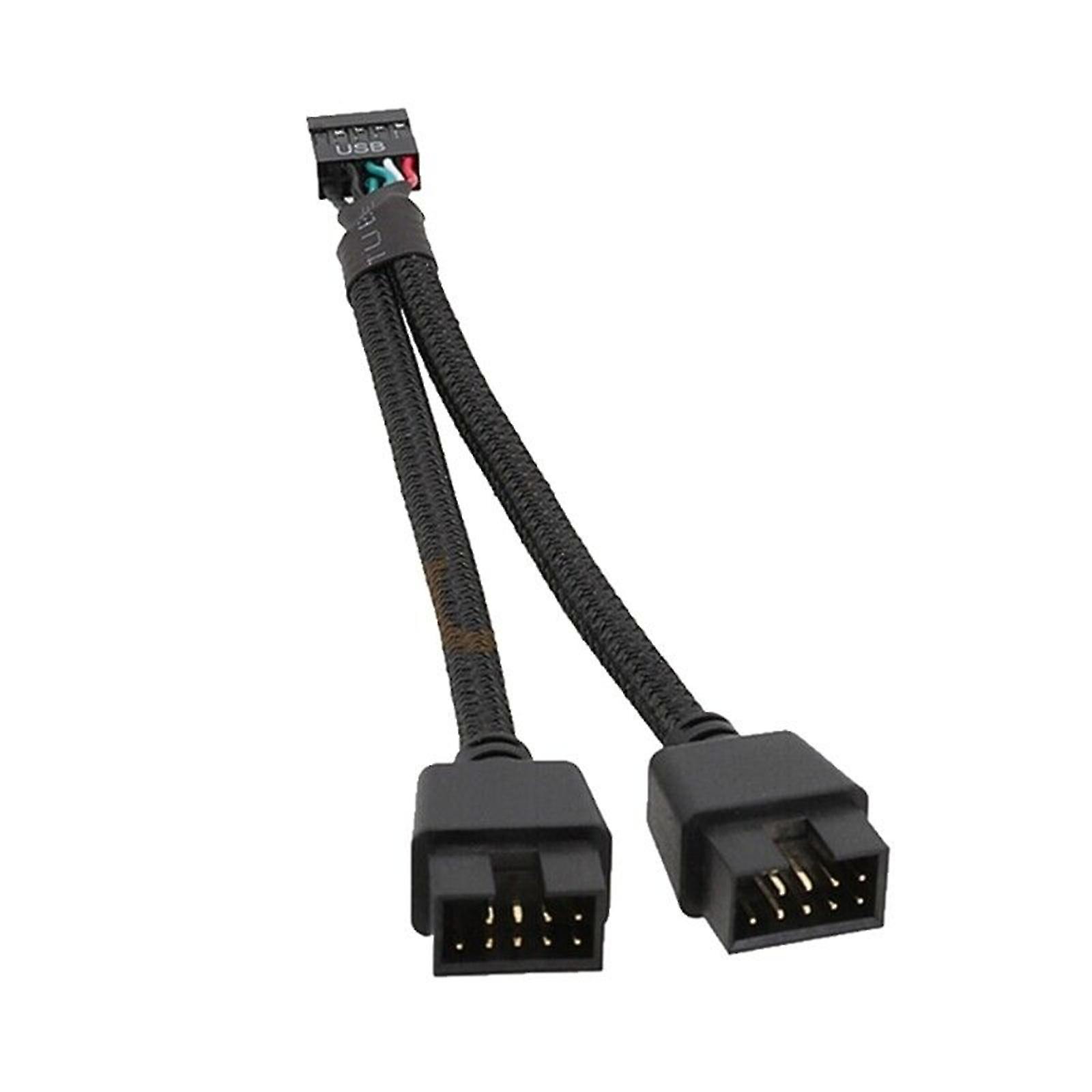 Motherboard Usb 2.0 9 Pin Header 1 To 2 Extension Hub Splitter Adapter Convert Js