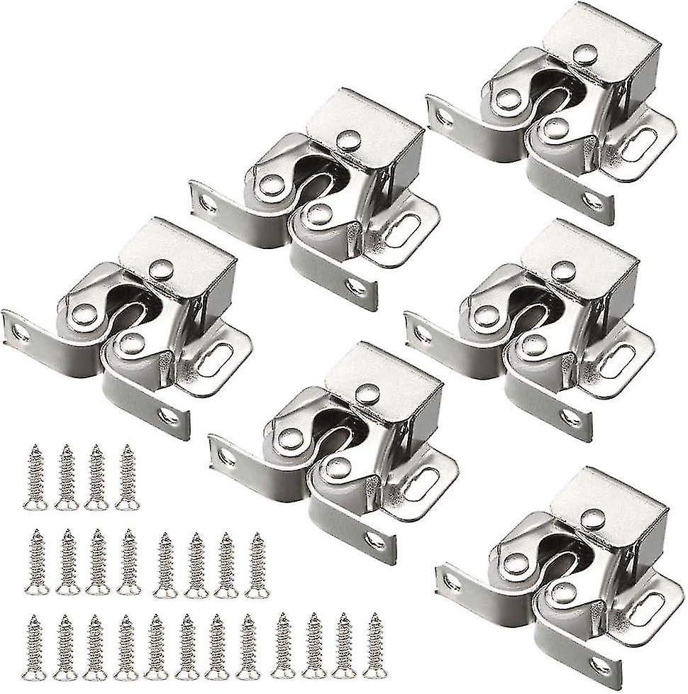 12pcs (Silver) Door Roller Catch Double Roller Latch Double Roller Catch Double Roller Lock With For