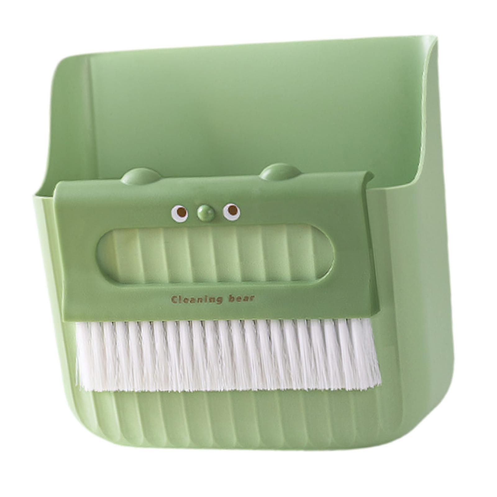 Mini Broom and Dustpan Set for Kids Desktop Cleaning Set for Desktop Age 3-6 green