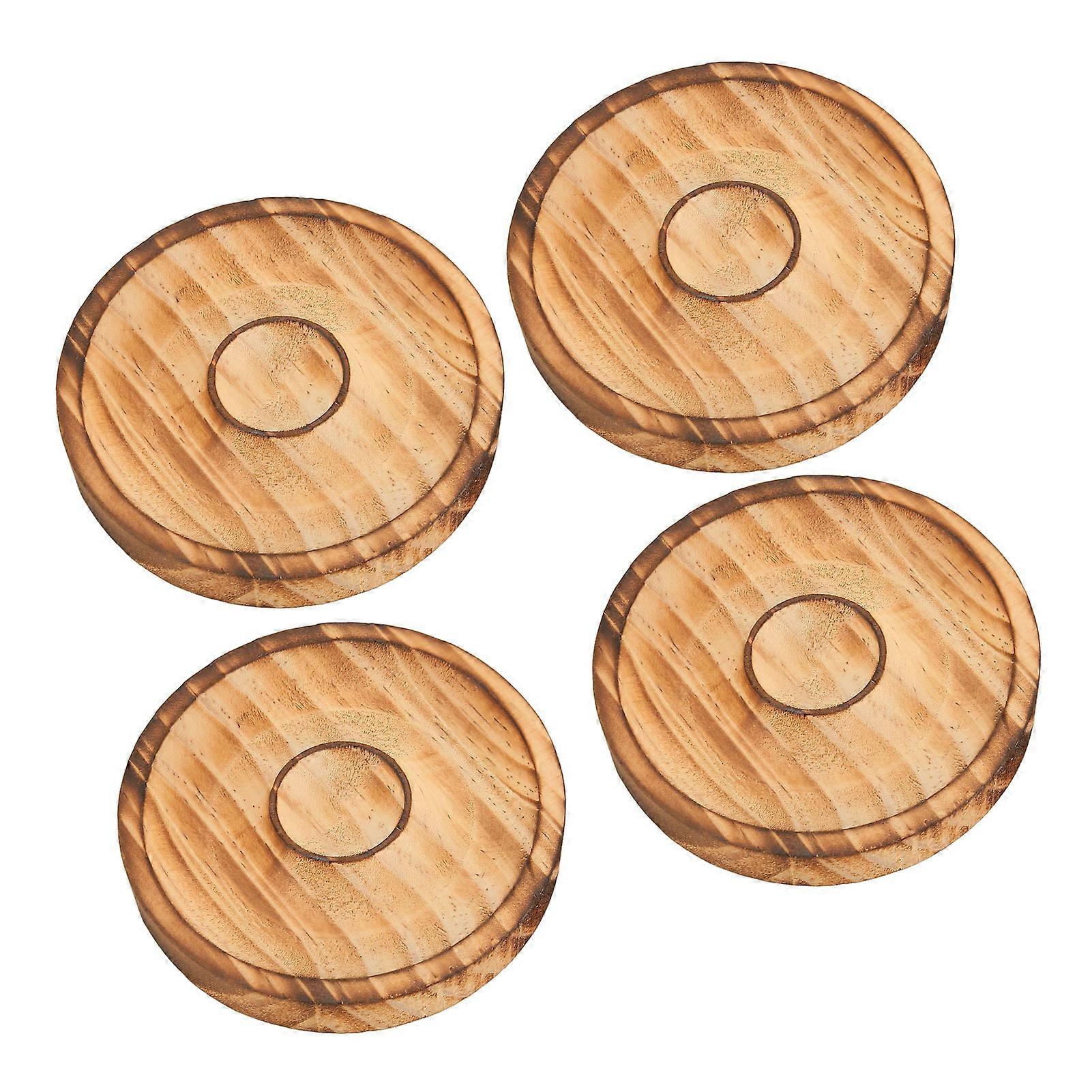 4pcs Round Wood Bracelet Display Tray Innovative Decorative Bead Bangle Display Tray for Display Cabinets 