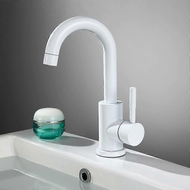 White Bathroom Faucet Single Handle Stainless Steel Basin Fruugo UK