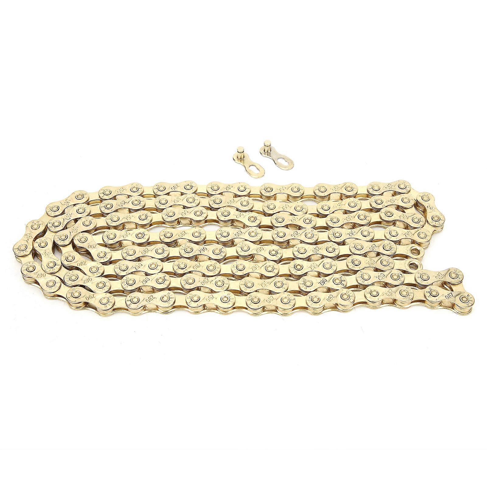 ZTTO Bike Chain 9‑Speed 116 Links Bicycle Chain with Chain Links for Road Mountain Cycling Gold