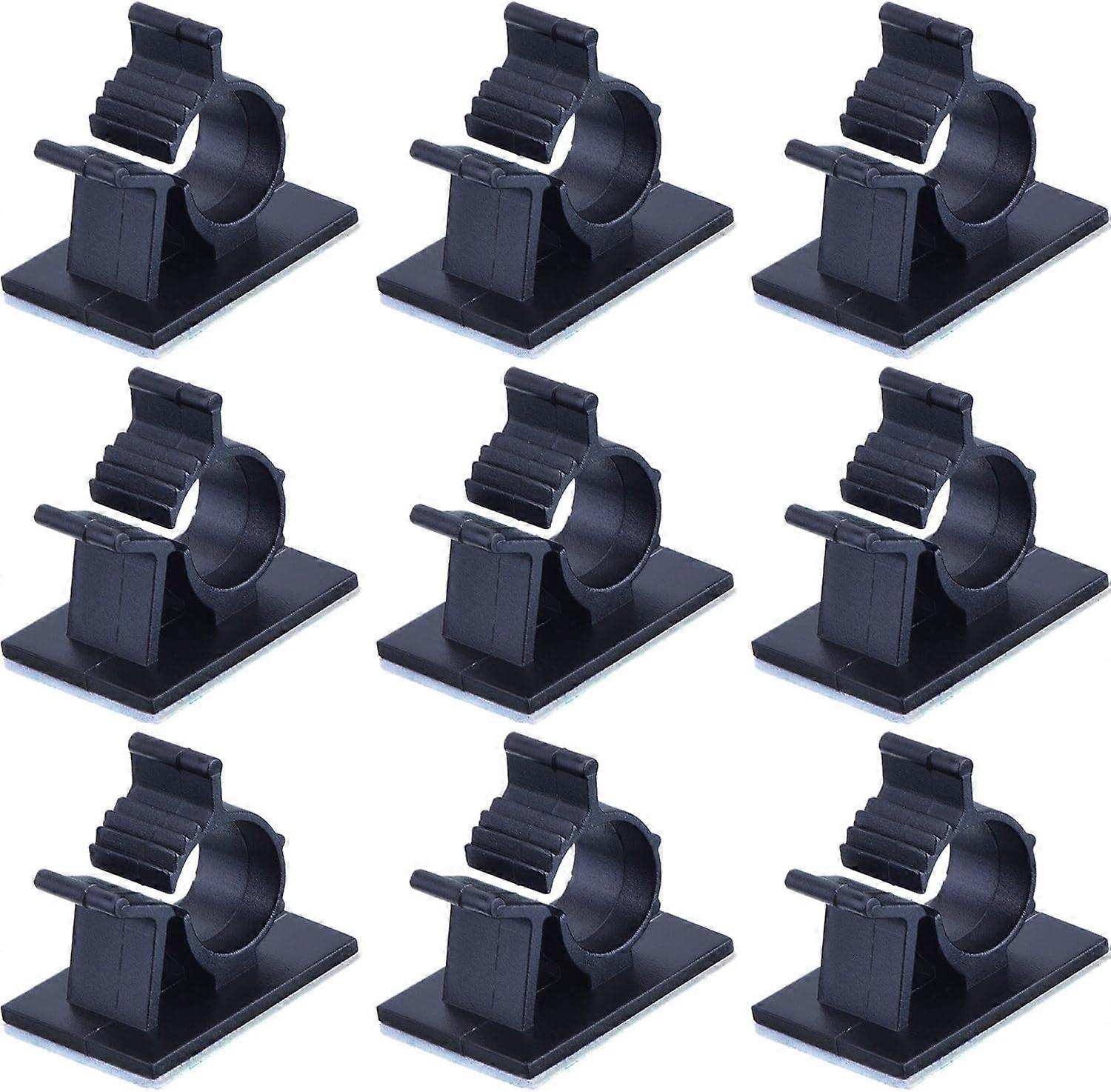 100 Adhesive Cables Adjustable Nylon Cable Clips Wire Holder Black