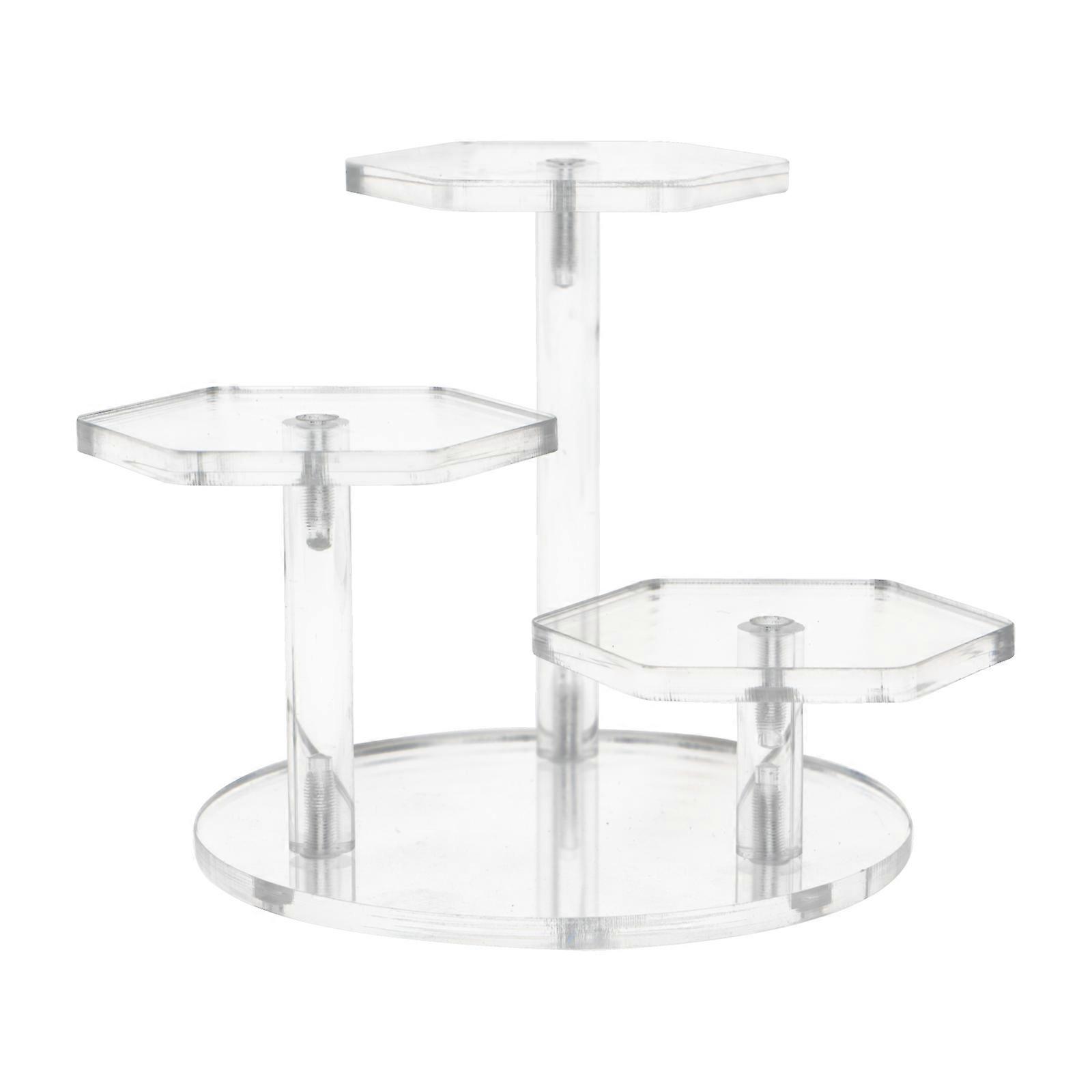 1Pc Clear Figurine Models Display Rack Acrylic Jewelry Riser Type Rack (3 Tier)