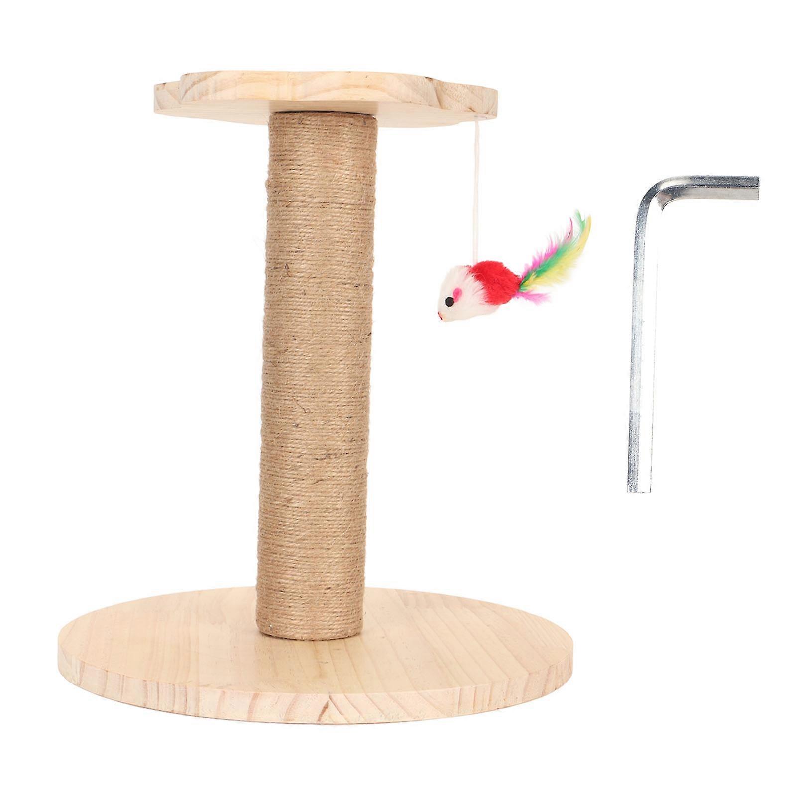 Cat Scratching Post Claw Grinding Abrasion Resistant Safe Stable Kitten Sisal Scratch Post with Interactive Toy for Pet Supplies