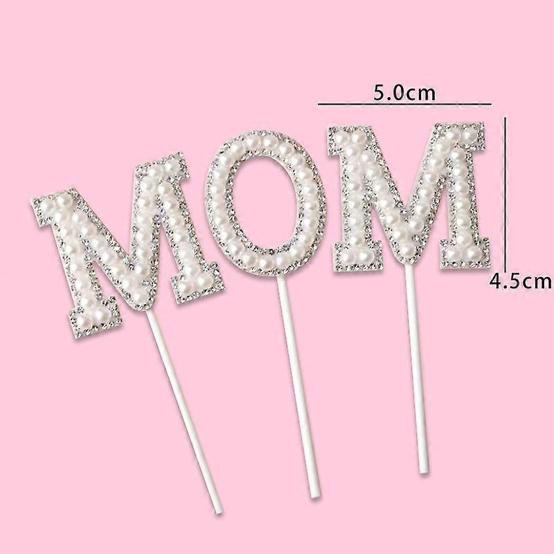 AROKIPPRY 'Happy Birthday Mom' Cake Topper - Golden Glitter Cake Decor For Mother's Day & Birthdays